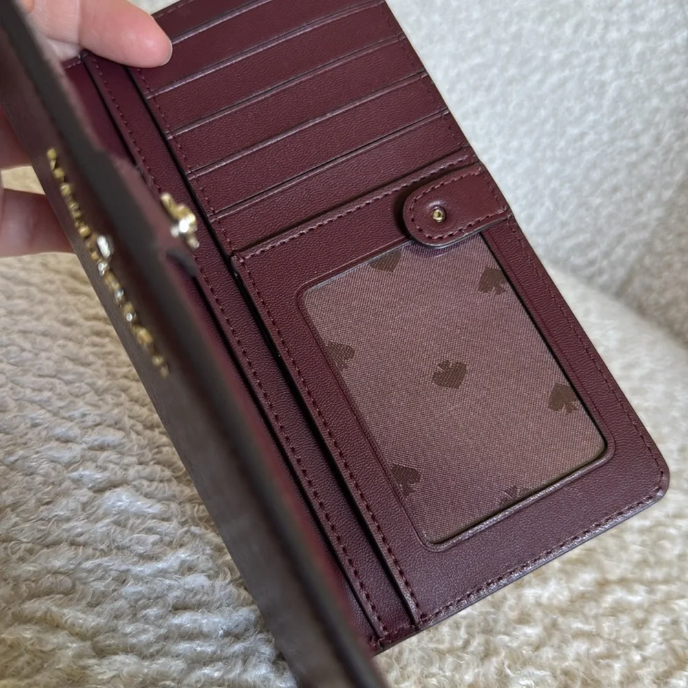 Kate Spade Large Burgundy Slim Wallet - Picture 5 of 7